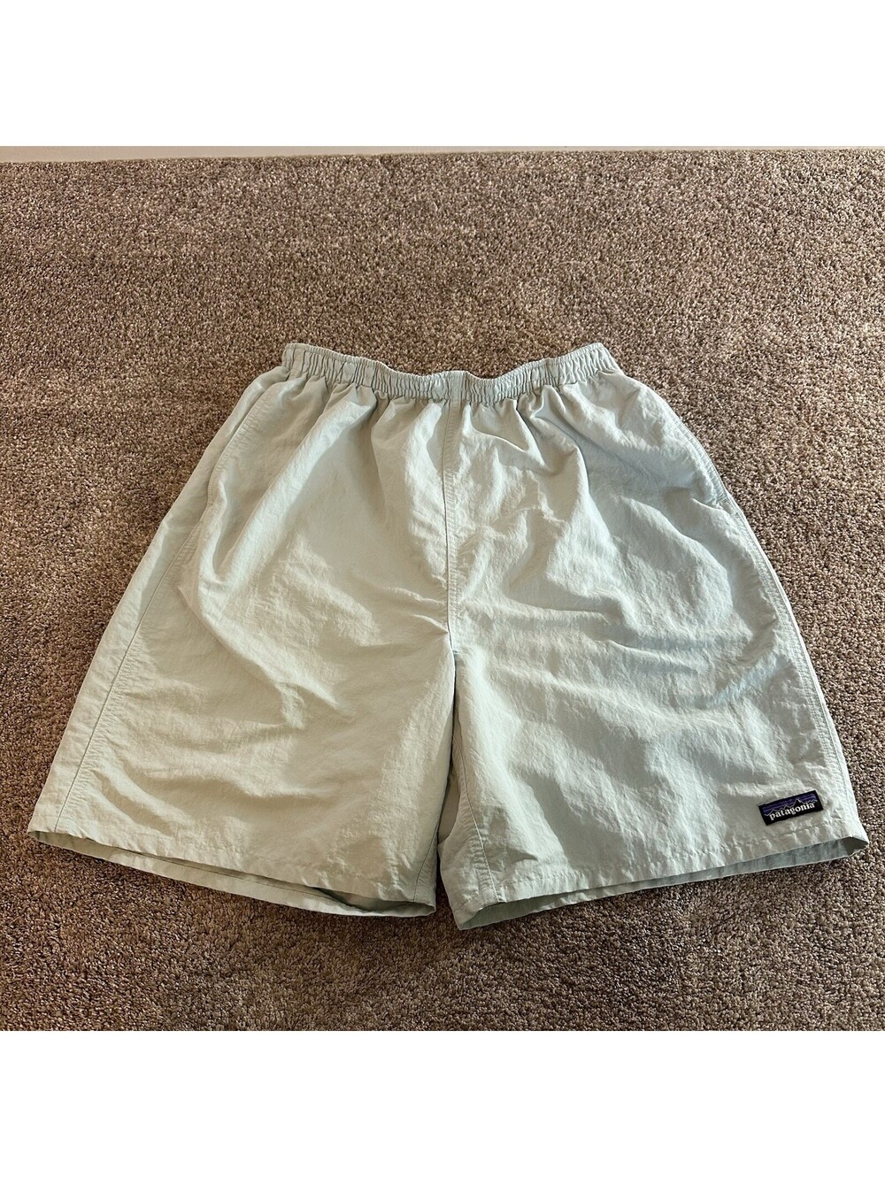 Patagonia Baggies Lights Shorts Men’s Size Medium Light Blue Green Linerless